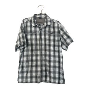 Eddie Bauer gray Checker Fishing Shirt Short Sleeve Outdoor men’s large